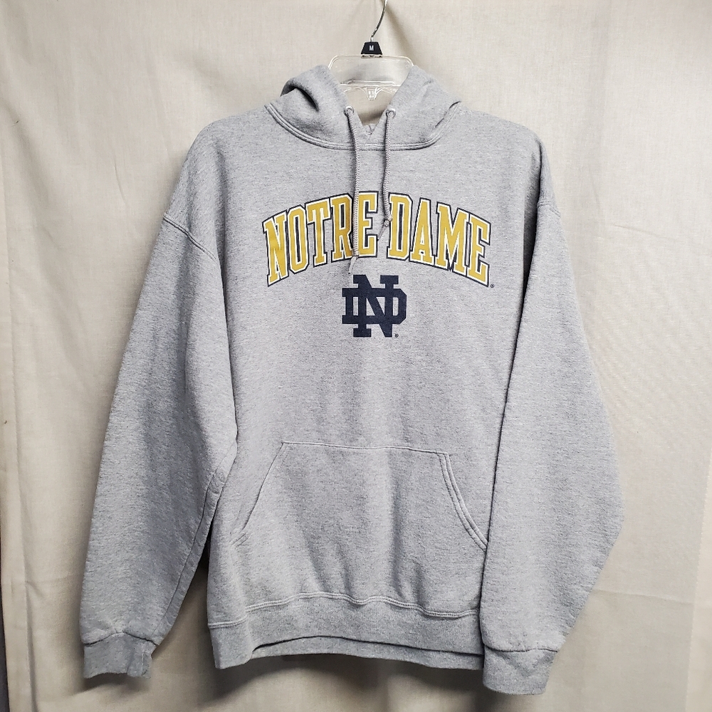 Notre Dame Gray Hoodie with Yellow Arch Logo